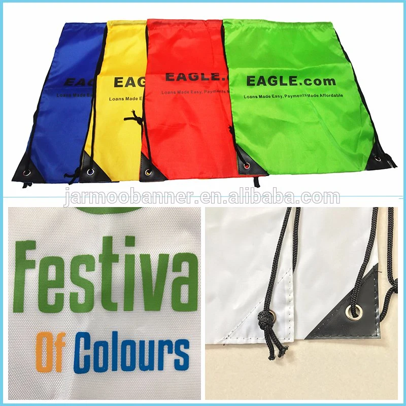 Black Promotional Custom Cotton Drawstring Bags