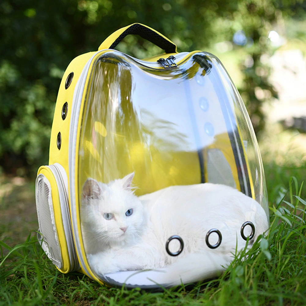 Portable Transparent Full View Pet Carrier Cat Ears Shape Cat Backpack