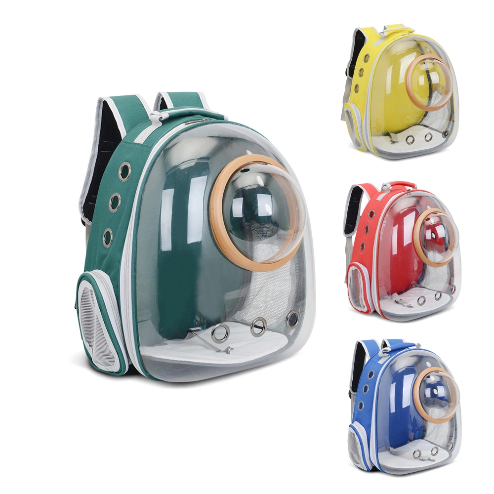 Portable Transparent Pet Backpack with Gold Cover