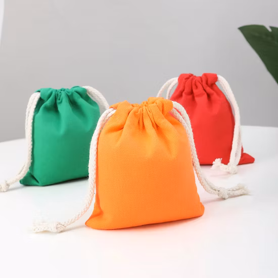 Pequeñas bolsas de lazo de algodón promocionales coloridas